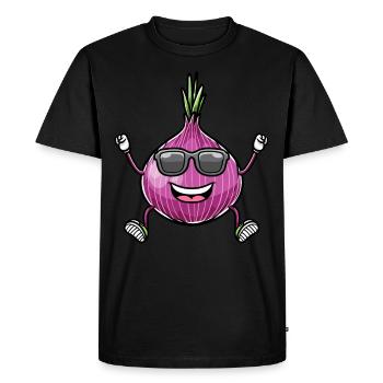 Légumes à l’oignon rouge - T-shirt Premium bio Homme - noir - Devant - Nico (187cm)