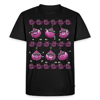 Légumes à l’oignon rouge - T-shirt Premium bio Homme - noir - Devant - Nico (187cm)
