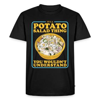 Salade de pommes de terre Härdöpfelsalat Cadeau - T-shirt Premium bio Homme - noir - Devant - Nico (187cm)