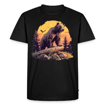 Ours Bären Bär - T-shirt Premium bio Homme - noir - Devant - Nico (187cm)