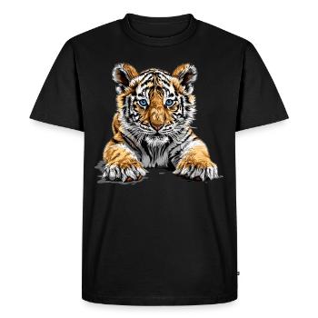 Tigre - T-shirt Premium bio Homme - noir - Devant - Nico (187cm)