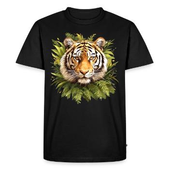 Tiger - Men's Premium Organic T-Shirt - black - Front - Nico (187cm)