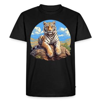 Tiger - Men's Premium Organic T-Shirt - black - Front - Nico (187cm)