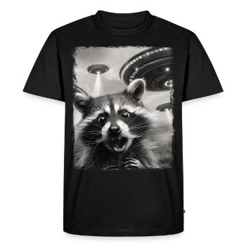 raton laveur, opossum, chat des rues, OVNI, extraterrestre, extraterrestre - T-shirt Premium bio Homme - noir - Devant - Nico (187cm)
