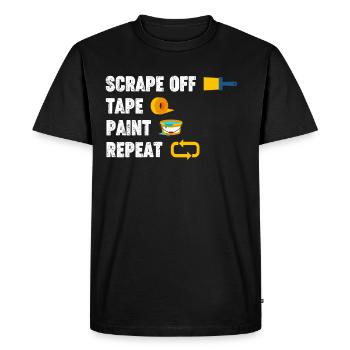 Scrape off tape, repeat color, funnier - Men's Premium Organic T-Shirt - black - Front - Nico (187cm)