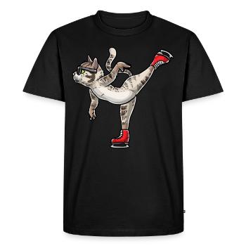 Figure Skating - Cat Figure Skating - T-shirt Premium bio Homme - noir - Devant - Nico (187cm)