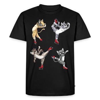 Figure Skating - Cat Figure Skating - T-shirt Premium bio Homme - noir - Devant - Nico (187cm)