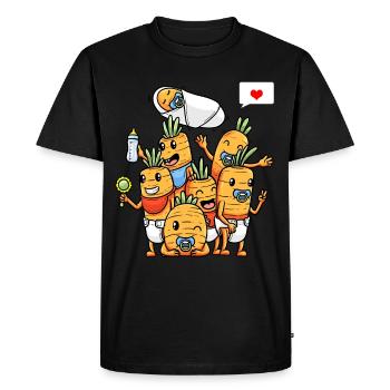 Funny Baby Carrots Vegetables - Men's Premium Organic T-Shirt - black - Front - Nico (187cm)