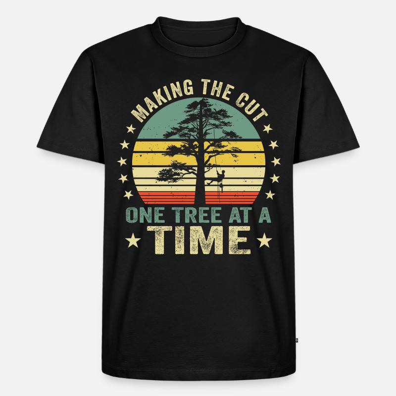 Arborist Baumpfleger Baumkletterer Baumklettern - Männer Premium Bio T-Shirt - Schwarz