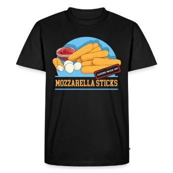 Bâtonnets de mozzarella Cadeau d’amateur de fromage - T-shirt Premium bio Homme - noir - Devant - Nico (187cm)