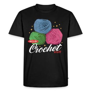 crochet crochet cadeau - T-shirt Premium bio Homme - noir - Devant - Nico (187cm)