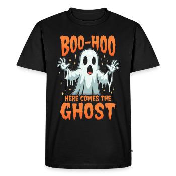 Halloween Ghost Ghost - Men's Premium Organic T-Shirt - black - Front - Nico (187cm)