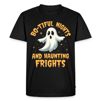 Halloween Ghost Ghost - Men's Premium Organic T-Shirt - black - Front - Nico (187cm)