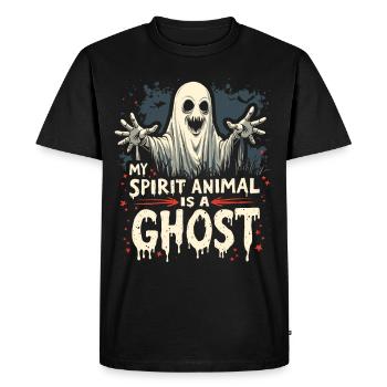 Halloween Ghost Ghost - Men's Premium Organic T-Shirt - black - Front - Nico (187cm)
