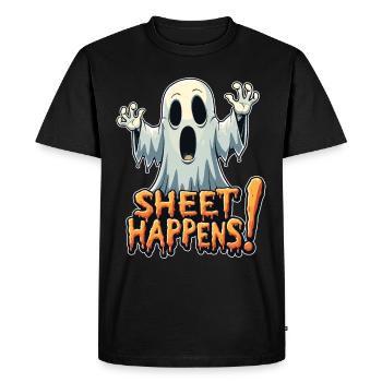 Halloween Ghost Ghost - Men's Premium Organic T-Shirt - black - Front - Nico (187cm)