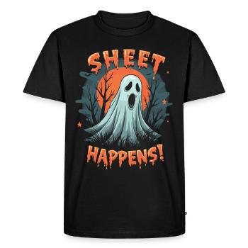 Halloween Ghost Ghost - Men's Premium Organic T-Shirt - black - Front - Nico (187cm)