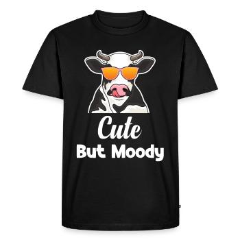 mignon, mais lunatique, drôle, éleveur de vaches, - T-shirt Premium bio Homme - noir - Devant - Nico (187cm)