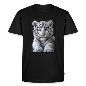 Tigre blanc Weiße Tigre Weißer Tigre - T-shirt Premium bio Homme - noir - Devant - Nico (187cm)