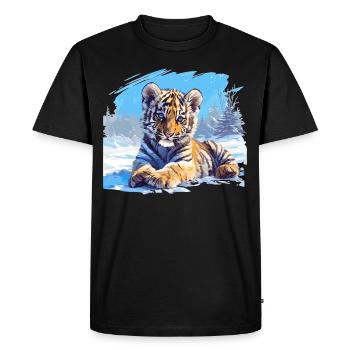 Tigres de Sibérie Tigres de Sibérie - T-shirt Premium bio Homme - noir - Devant - Nico (187cm)
