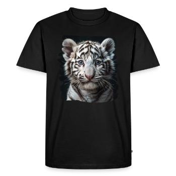 Tigre blanc Weiße Tigre Weißer Tigre - T-shirt Premium bio Homme - noir - Devant - Nico (187cm)
