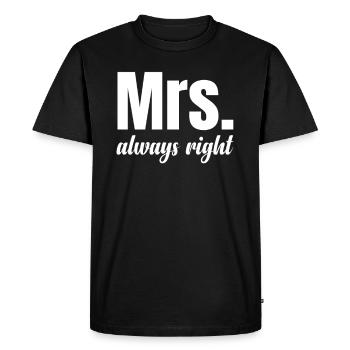 La femme a toujours raison, épouse, couple, fiancée, - T-shirt Premium bio Homme - noir - Devant - Nico (187cm)