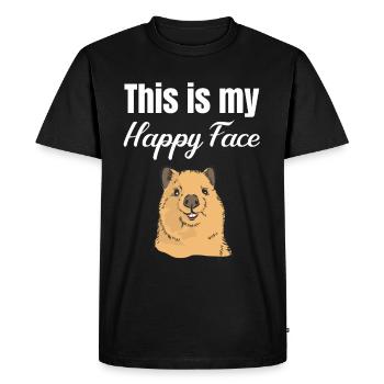 C’est mon visage heureux Quokka Lover Australien - T-shirt Premium bio Homme - noir - Devant - Nico (187cm)