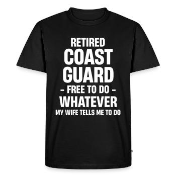 Garde côtière à la retraite qui est libre de faire n’importe quoi - T-shirt Premium bio Homme - noir - Devant - Nico (187cm)