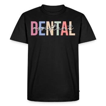 Assistante dentaire Hygiéniste dentaire Dentiste - T-shirt Premium bio Homme - noir - Devant - Nico (187cm)