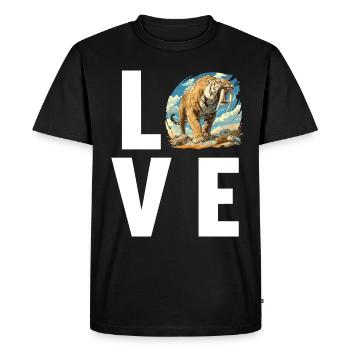 Saber-Toothed Tiger Sabertooth Tiger - Men's Premium Organic T-Shirt - black - Front - Nico (187cm)
