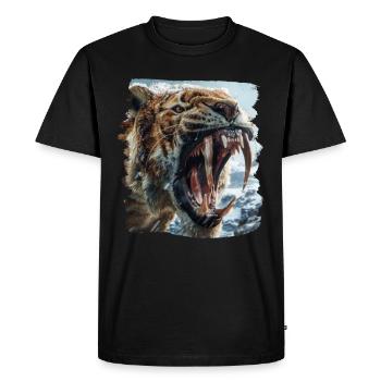 Saber-Toothed Tiger Sabertooth Tiger - Men's Premium Organic T-Shirt - black - Front - Nico (187cm)