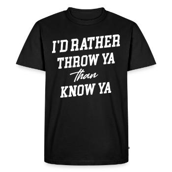Je préfère te jeter que de te connaître - T-shirt Premium bio Homme - noir - Devant - Nico (187cm)
