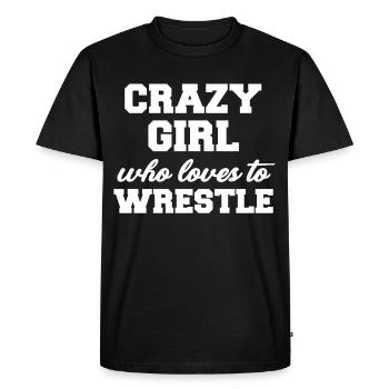 Crazy Girl aime les arts martiaux, le karaté et - T-shirt Premium bio Homme - noir - Devant - Nico (187cm)