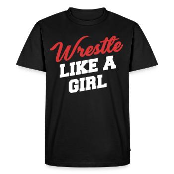 Luttez comme une fille Lutte Arts Martiaux Karaté - T-shirt Premium bio Homme - noir - Devant - Nico (187cm)