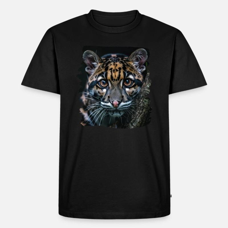 Clouded Leopard Nebelparder - Männer Premium Bio T-Shirt - Schwarz