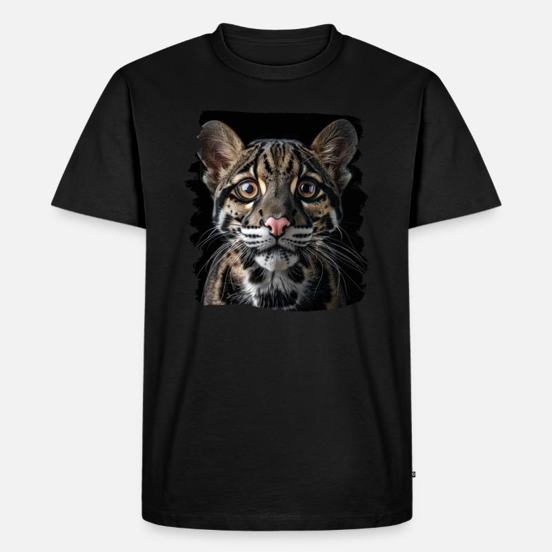 Clouded Leopard Nebelparder - Männer Premium Bio T-Shirt - Schwarz