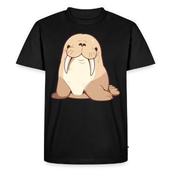 Morse Walrosse Walross - T-shirt Premium bio Homme - noir - Devant - Nico (187cm)
