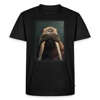 Morse Walrosse Walross - T-shirt Premium bio Homme - noir - Devant - Nico (187cm)