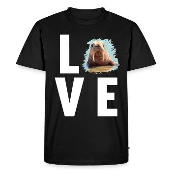 Morse Walrosse Walross - T-shirt Premium bio Homme - noir - Devant - Nico (187cm)
