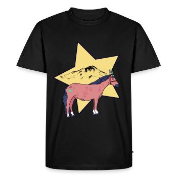 Cheval Chevaux Wild West Western Western Cheval - T-shirt Premium bio Homme - noir - Devant - Nico (187cm)