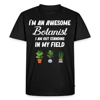 Je suis un grand botaniste. Je suis debout - T-shirt Premium bio Homme - noir - Devant - Nico (187cm)