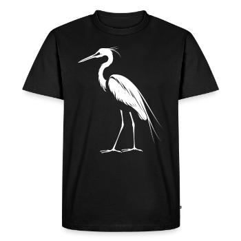 Heron Reiher - Men's Premium Organic T-Shirt - black - Front - Nico (187cm)