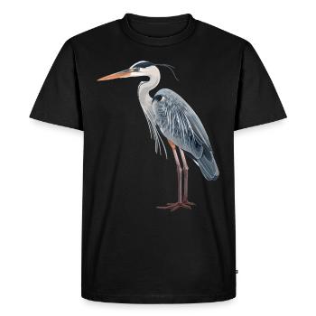 Heron Reiher - Men's Premium Organic T-Shirt - black - Front - Nico (187cm)
