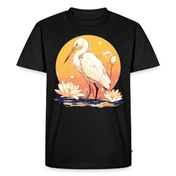 Heron Reiher - Men's Premium Organic T-Shirt - black - Front - Nico (187cm)