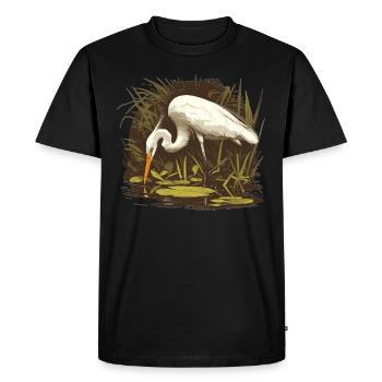 Heron Reiher - Men's Premium Organic T-Shirt - black - Front - Nico (187cm)