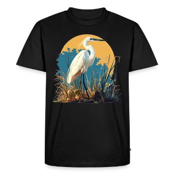 Heron Reiher - Men's Premium Organic T-Shirt - black - Front - Nico (187cm)