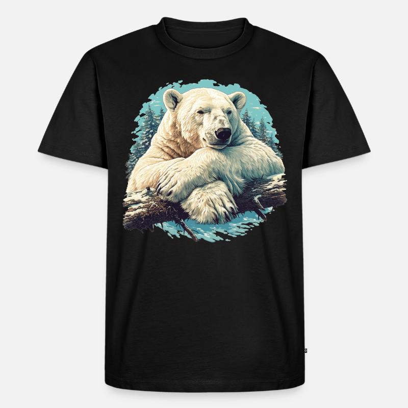Polar Bear Eisbären Eisbär - Männer Premium Bio T-Shirt - Schwarz