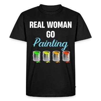 Real Women Paint Painters and Illustrators - Men's Premium Organic T-Shirt - black - Front - Nico (187cm)