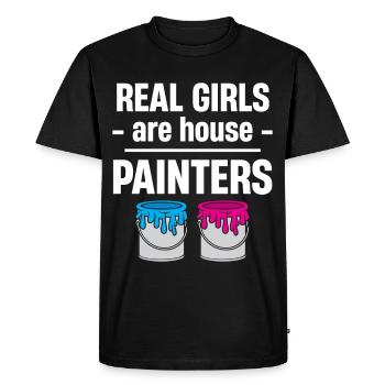 Real girls are painters, illustrators, - Men's Premium Organic T-Shirt - black - Front - Nico (187cm)