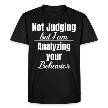 I don't judge, but I analyze her - Men's Premium Organic T-Shirt - black - Front - Nico (187cm)