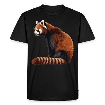 Panda roux Petits pandas Petit panda roux - T-shirt Premium bio Homme - noir - Devant - Nico (187cm)